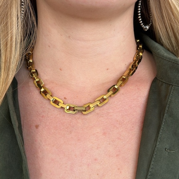 Eddie Borgo Supra Link Chain /necklace in Gold Bronze 17" Length - Picture 6 of 15